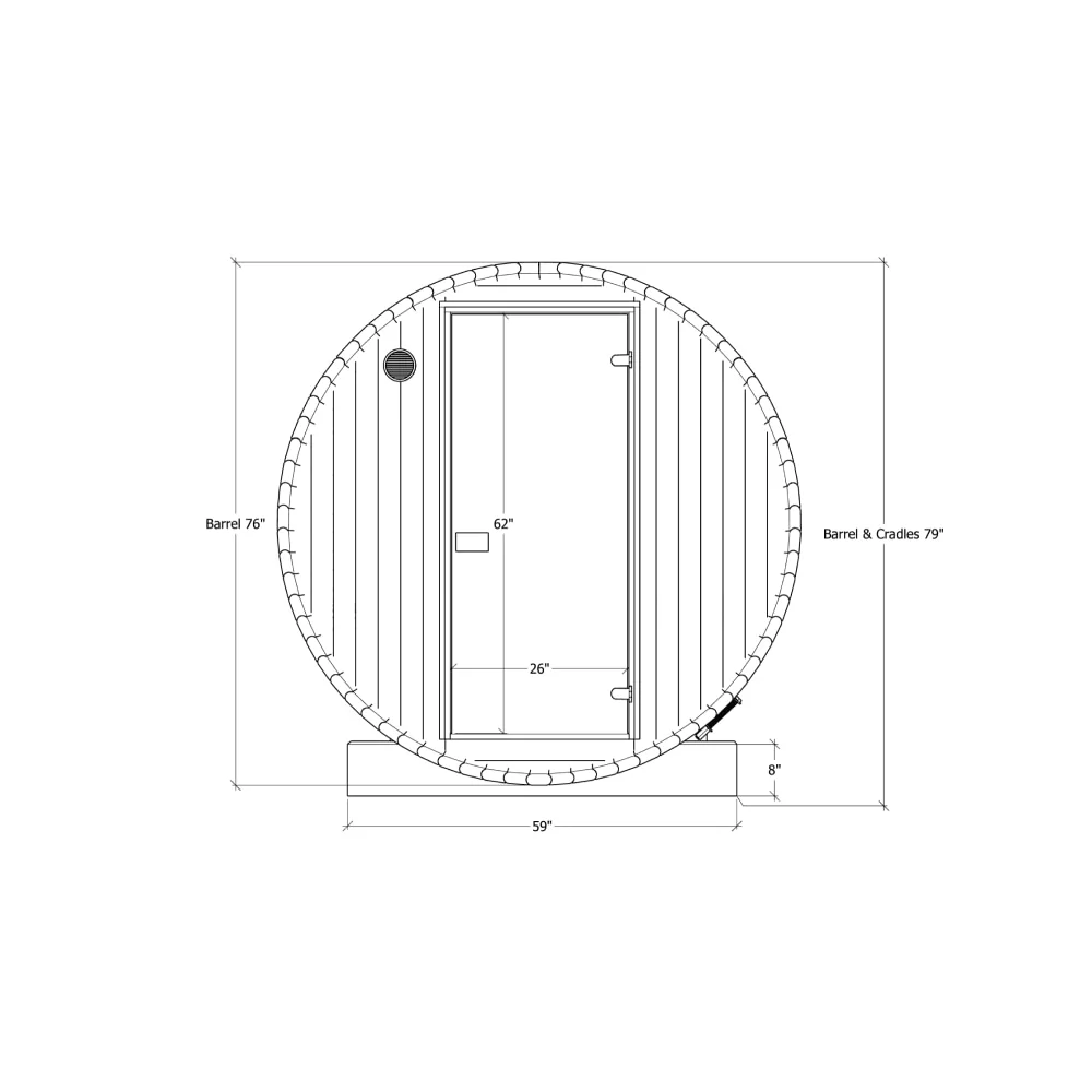 2 to 4 Person Barrel Sauna Kit - Thermory No. 54 & 55 - Image 8