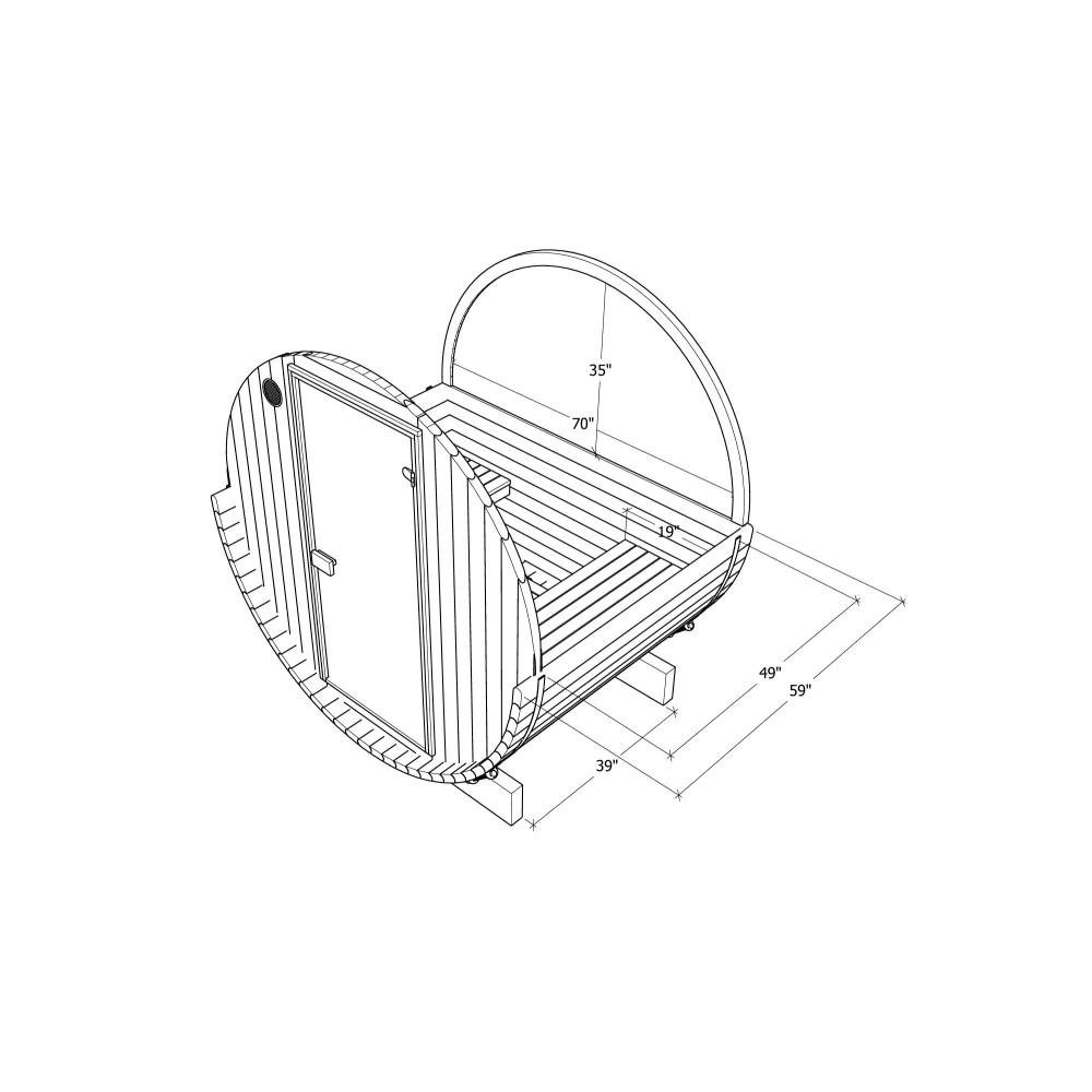 2 to 4 Person Barrel Sauna Kit - Thermory No. 54 & 55 - Image 9