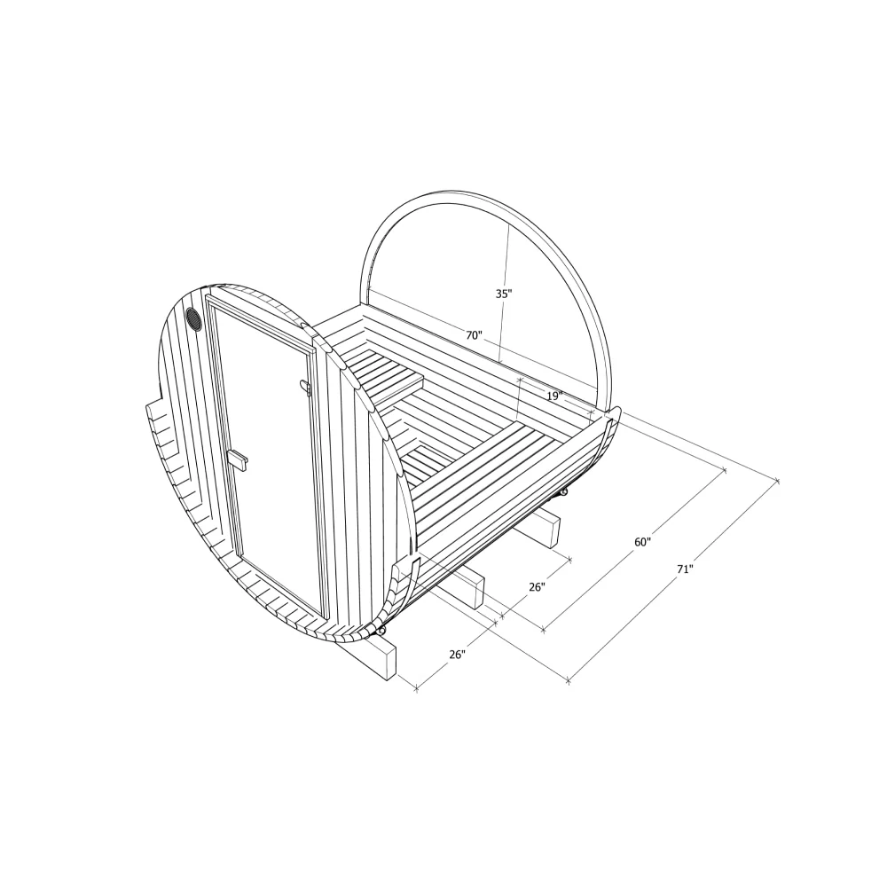 4 Person Barrel Sauna Kit - Thermory No. 52 & 53 - Image 10