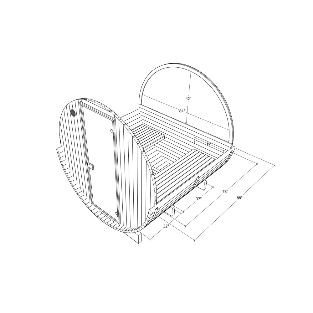 6 Person Barrel Sauna Kit - Thermory No. 62 & 63 - Image 9